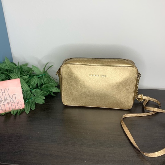 Michael Kors Handbags - Michael Kors EW Crossbody Gold
